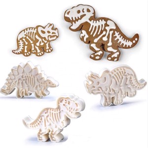 Udstikkersæt med 3 forskellige dinosaurer fossiler